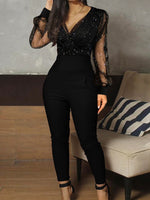 Elegant Mesh Glitter Sexy 2022  One Piece Jumpsuit