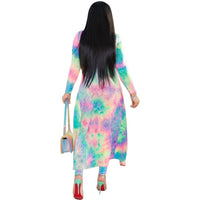 Women Print Long Sleeved Cardigan Summer Two Piece Set