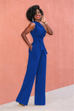 One Shoulder Belt Wide Leg Elegant Jumpsuits